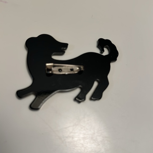Chic Dachshund Dog Brooch with Rhinestones - Picture 2 of 2